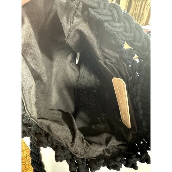 DANIELLE NICOLE Women's Hippie Bohemian Macrame Fringe Crossbody Bag Black - Picture 7 of 11